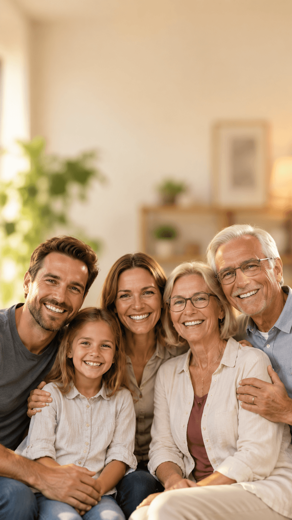Família representando cuidado com a saúde em diferentes fases da vida